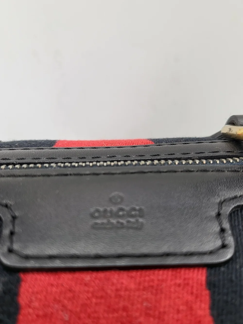 GUCCI Monogram Selleria Calfskin Vintage Web Medium Boston Black, Auth. w/COA..